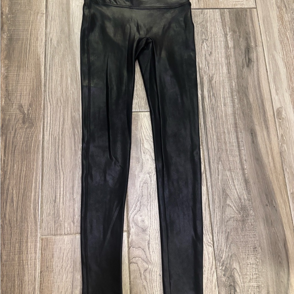 Spanx Black Faux Leather Leggings size small. Excellent condition